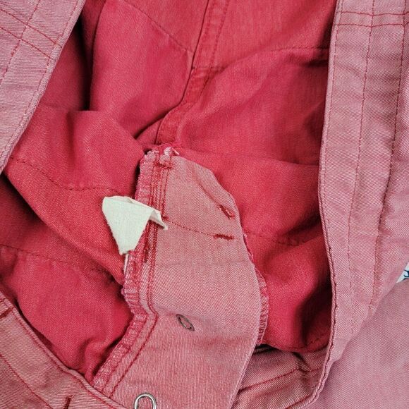 Iron And Resin Mens Sz 34 Swim Trunks Board Shorts Drawstring Red Pink Floral - Picture 4 of 8